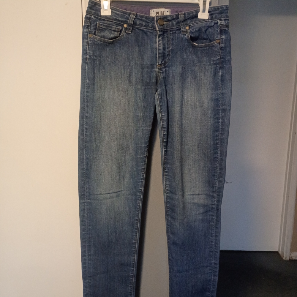 PAIGE Classic Blue Straight Leg Jeans